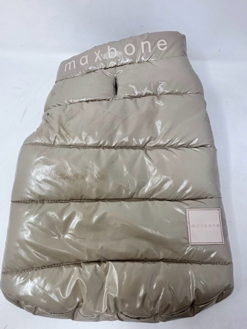 Maxbone Beige Puffer Dog Coat Size M - Insulated Winter Jacket